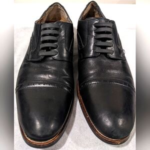 Stafford Tailored Culture Black Leather Cap Toe Men's Dress Shoes